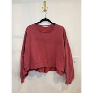 Peach Love Lounge Matching Set Boho Sweatshirt Wide Leg Cozy Chic Medium